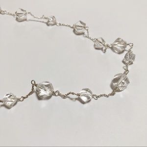 Banana Republic Silver Crystal Bead Necklace